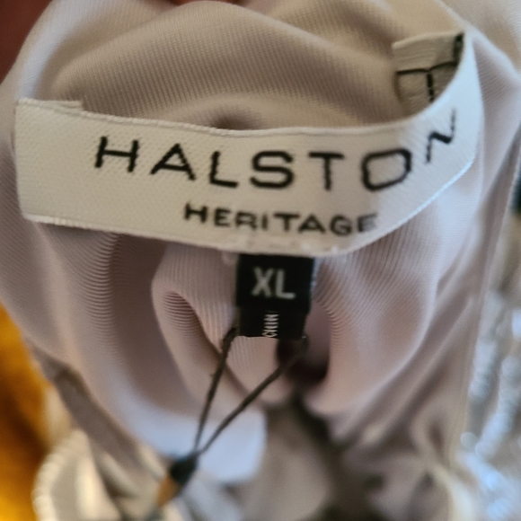 NWT Halston Heritage size XL Silver Metallic Evening Dress Cocktail - Picture 6 of 12